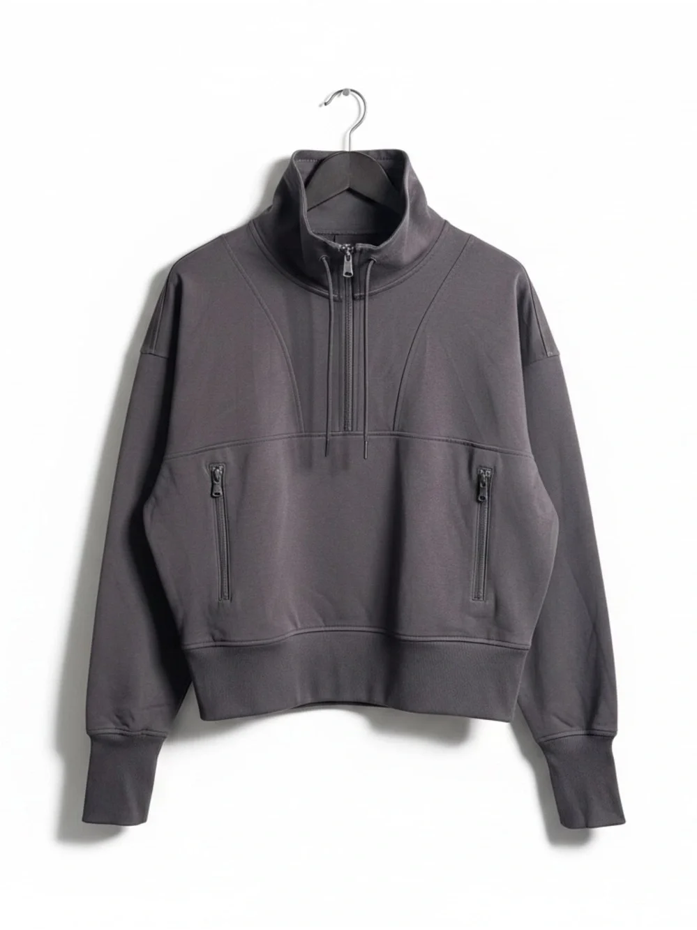 Old Navy Active Women's Medium Brown Quarter Zip Pullover Crop Sweatshirt